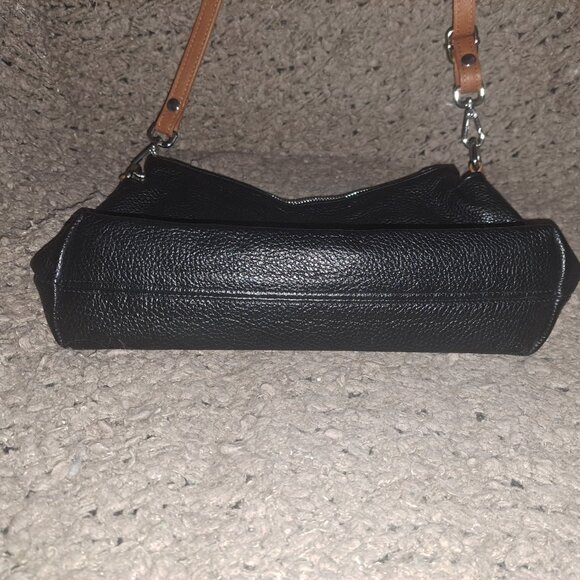 VALENTINA-Italia-Black Pebbled Leather Shoulder/Crossbody-Dbl Zip/Magnet-NM - Picture 4 of 8